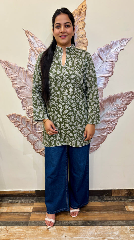Olive Petal Kurti