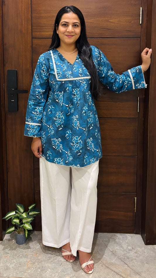 Ocean Bloom Kurti