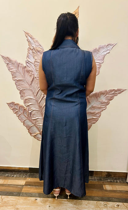 Urban Slit Denim Dress