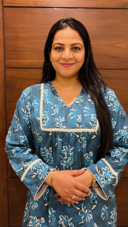 Ocean Bloom Kurti